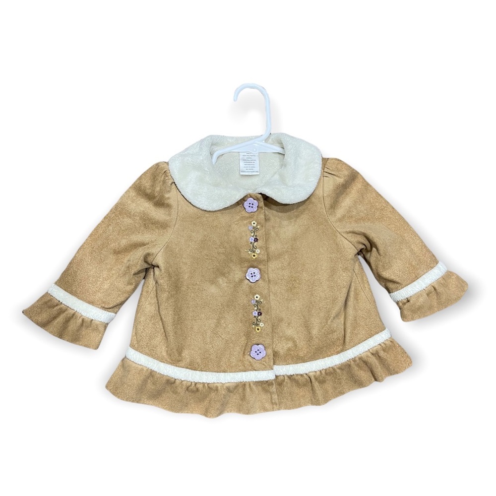 Little Girls 12-18 months Tan and white light jacket sweater